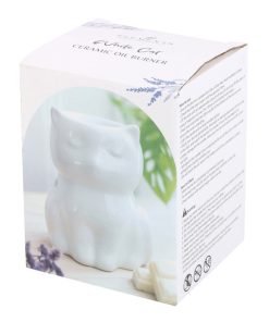 Shiny White Cat Oil Burner - Image 4