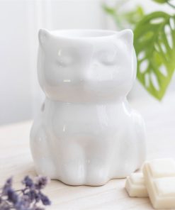 Shiny White Cat Oil Burner - Image 5