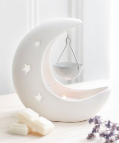 White Crescent Moon Hanging Oil Burner - Image 6