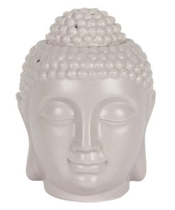 Large Grey Buddha Head Oil Burner - Image 1