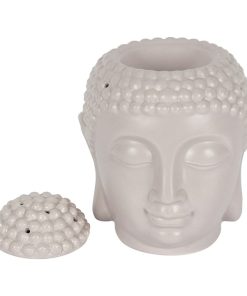 Large Grey Buddha Head Oil Burner - Image 2