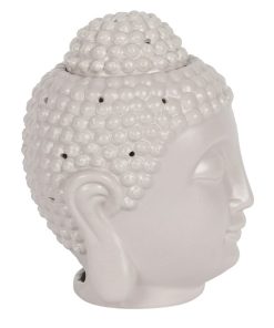 Large Grey Buddha Head Oil Burner - Image 3