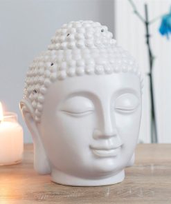 Large Grey Buddha Head Oil Burner - Image 6