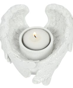 Glitter Angel Wing Candle Holder - Image 1