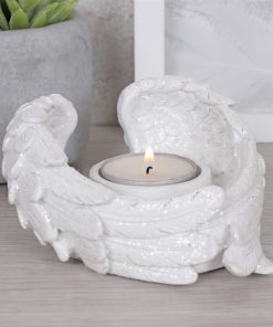 Glitter Angel Wing Candle Holder - Image 3