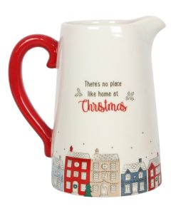 17cm Christmas Village Ceramic Flower Jug - Image 1