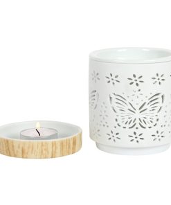 Matte Ceramic Butterfly Oil Burner - Image 2