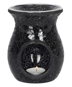 Large Black Crackle Oil Burner - Image 1