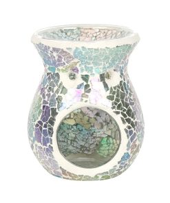 Small Light Blue Iridescent Crackle Oil Burner - Image 1