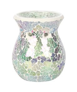 Small Light Blue Iridescent Crackle Oil Burner - Image 2