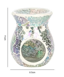 Small Light Blue Iridescent Crackle Oil Burner - Image 3