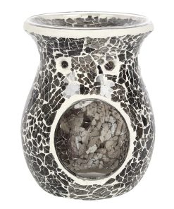 Large Gunmetal Grey Crackle Oil Burner - Image 1