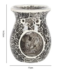 Large Gunmetal Grey Crackle Oil Burner - Image 3