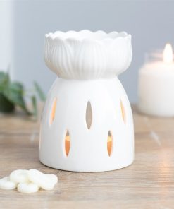 White Gloss Lotus Flower Oil Burner - Image 4