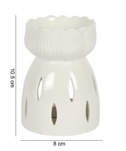 White Gloss Lotus Flower Oil Burner - Image 5