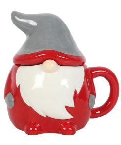 Red and Grey Gonk Lidded Mug - Image 1