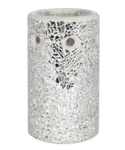 Silver Pillar Crackle Glass Oil Burner - Image 3