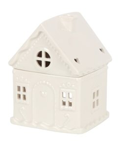 White Gingerbread House Oil Burner - Image 1