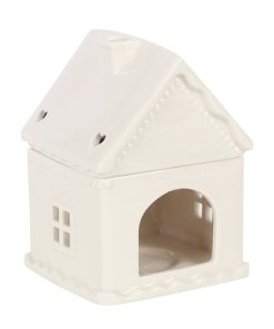 White Gingerbread House Oil Burner - Image 2