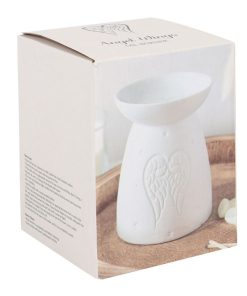 White Ceramic Angel Wings Oil Burner - Image 5