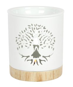 White Tree of Life Cut Out Oil Burner - Image 1