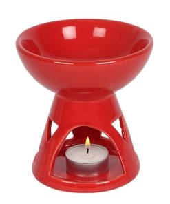 Red Deep Bowl Oil Burner - Image 1