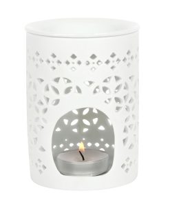 White Matte Cut Out Oil Burner - Image 1