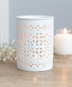 White Matte Cut Out Oil Burner - Image 4