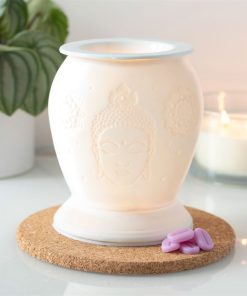 White Ceramic Buddha Electric Oil Burner - Image 1