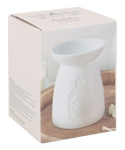 White Ceramic Buddha Face Oil Burner - Image 5