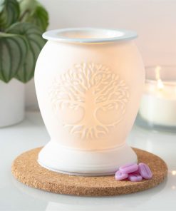 Tree of Life White Ceramic Electric Oil Burner - Image 1