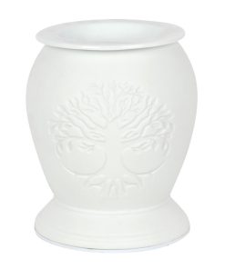 Tree of Life White Ceramic Electric Oil Burner - Image 2