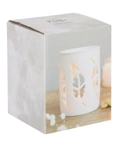 White Feather Cut Out Oil Burner - Image 3