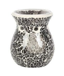 Small Gunmetal Grey Crackle Oil Burner - Image 2