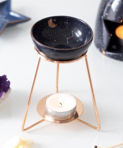 Purple Star Sign Oil Burner on Metal Base - Image 2