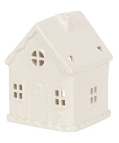 White Gingerbread House Tealight Holder - Image 1