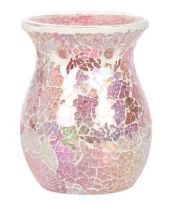 Large Pink Iridescent Crackle Oil Burner - Image 2