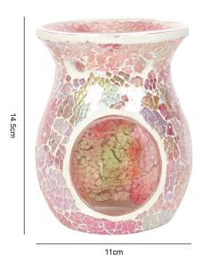 Large Pink Iridescent Crackle Oil Burner - Image 3