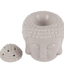 Small Grey Buddha Head Oil Burner - Image 2