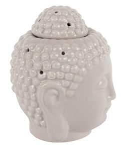 Small Grey Buddha Head Oil Burner - Image 3