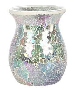 Large Light Blue Iridescent Crackle Oil Burner - Image 2