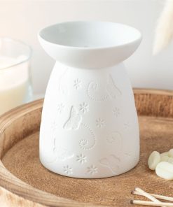 White Ceramic Butterfly Oil Burner - Image 1