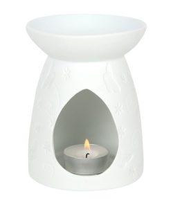 White Ceramic Butterfly Oil Burner - Image 3