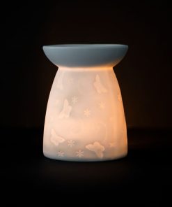 White Ceramic Butterfly Oil Burner - Image 6