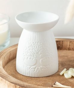 White Ceramic Tree of Life Oil Burner - Image 1