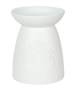 White Ceramic Tree of Life Oil Burner - Image 2