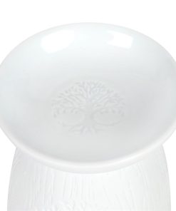 White Ceramic Tree of Life Oil Burner - Image 4