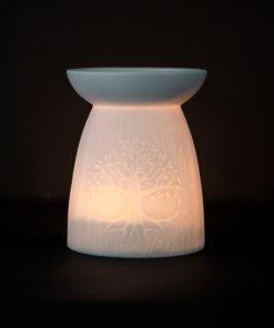 White Ceramic Tree of Life Oil Burner - Image 6