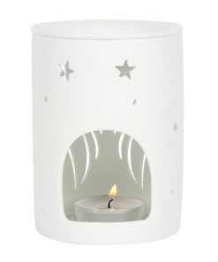 White Angel Wings Cut Out Oil Burner - Image 2