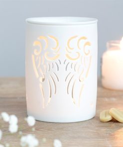 White Angel Wings Cut Out Oil Burner - Image 3